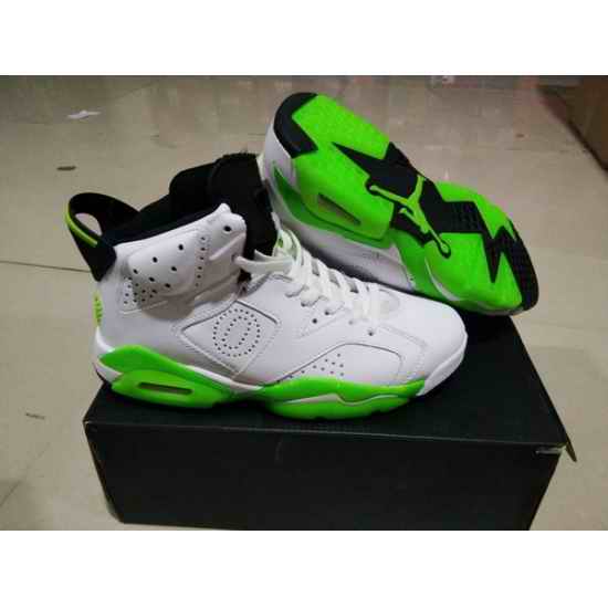 Air Jordan 6 Retro White fluorescent green Men Shoes
